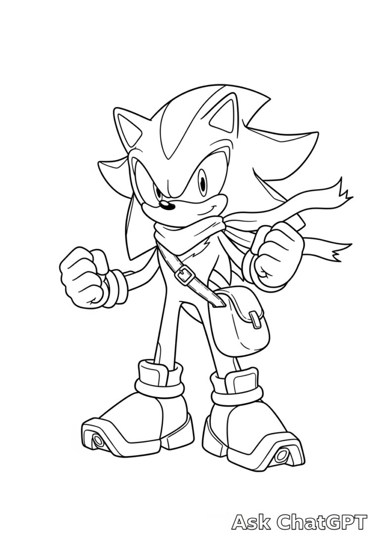 Shadow Sonic Color Page Free Printable Coloring Fun Shadow Sonic Color Page Free Printable Coloring Fun
