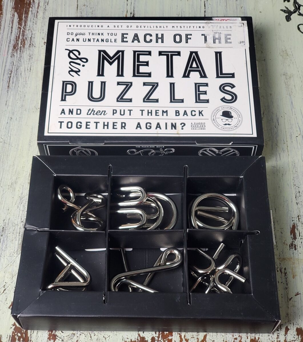 Six Metal Puzzles A Classic Puzzlers Challenge By Professor Puzzle EBay