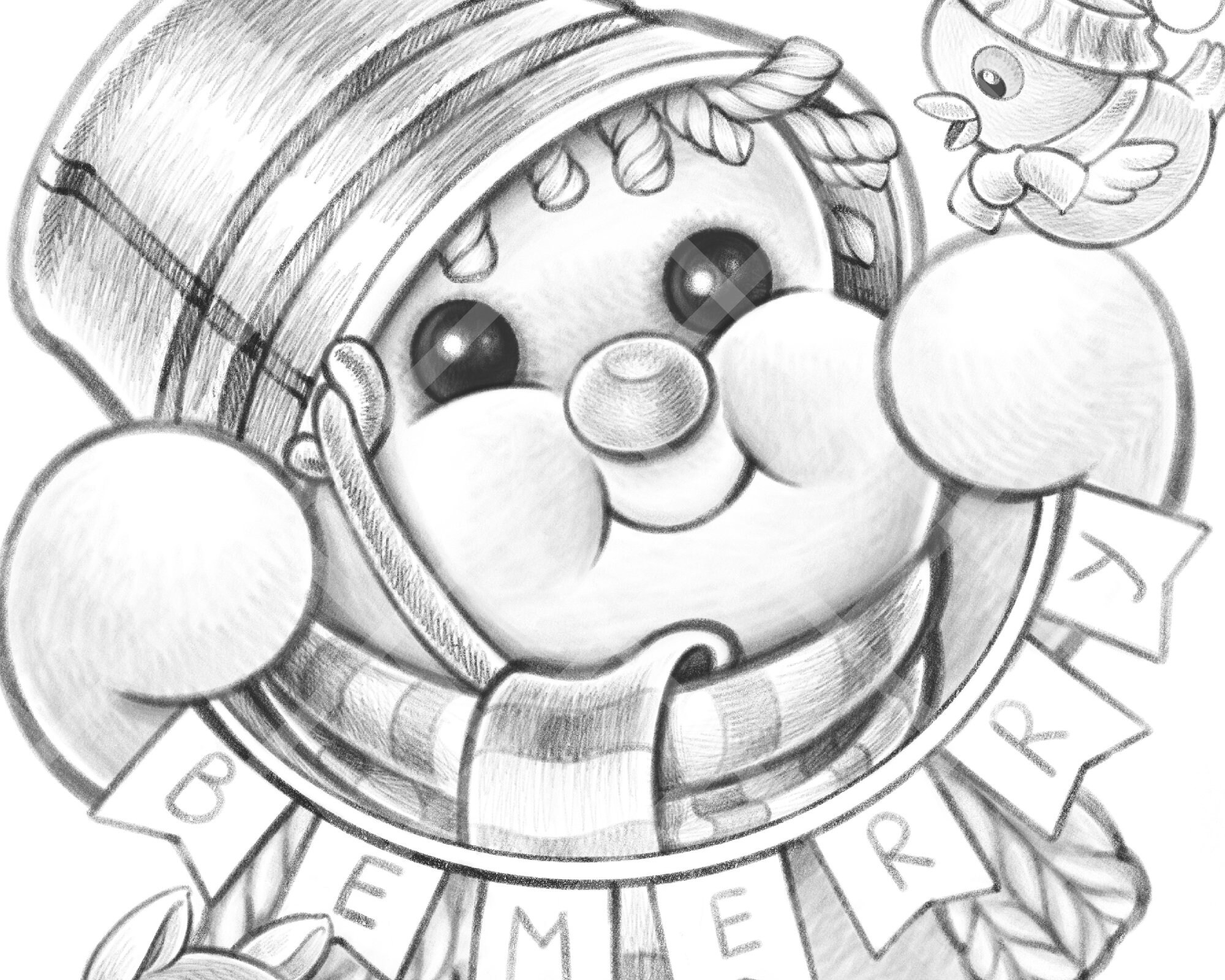 snowman coloring page