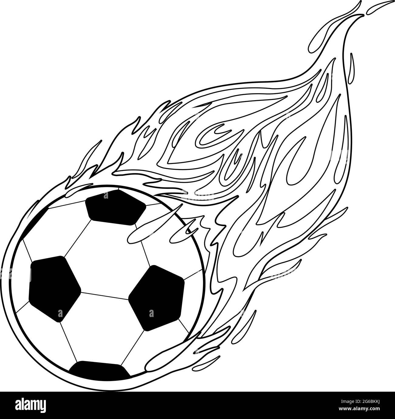 Soccer Ball On Fire Vector Black And White Coloring Page Stock Vector Image Art Alamy Soccer Ball On Fire Vector Black And White Coloring Page Stock Vector Image Art Alamy
