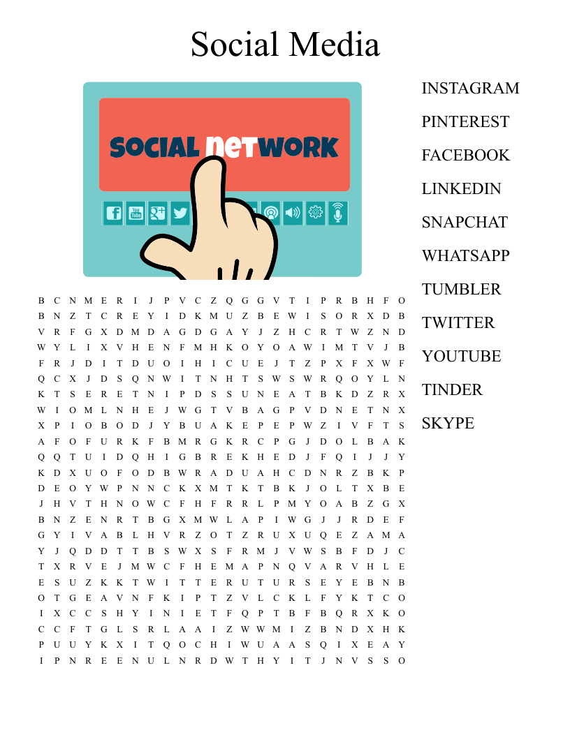 Social Media Crossword WordMint