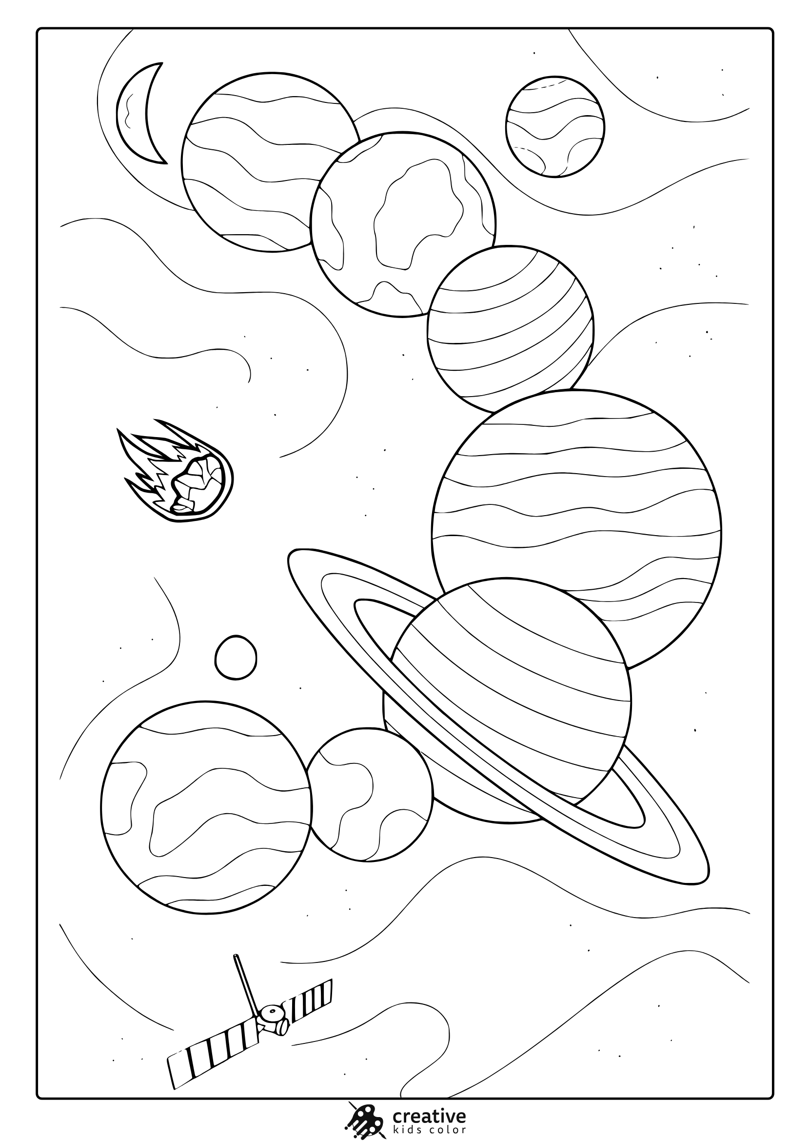 space coloring pages