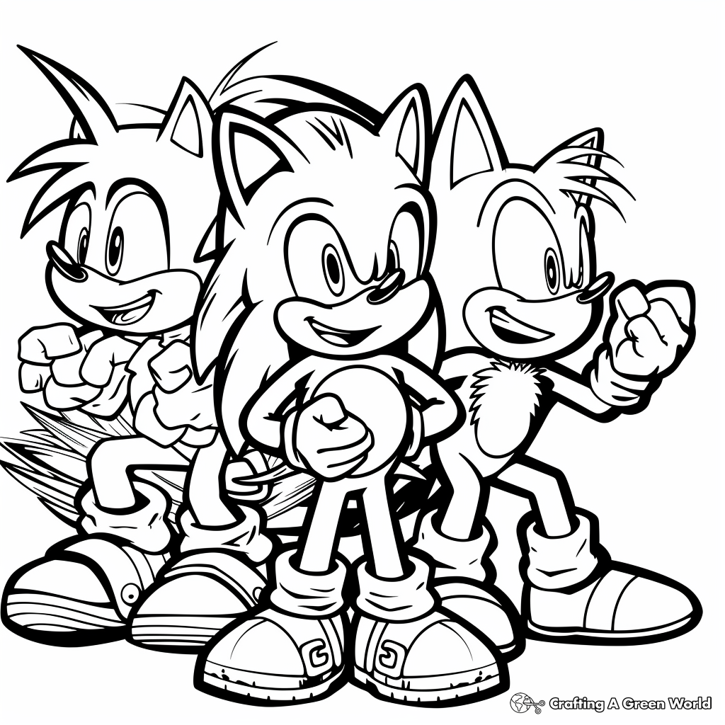 sonic 3 coloring pages