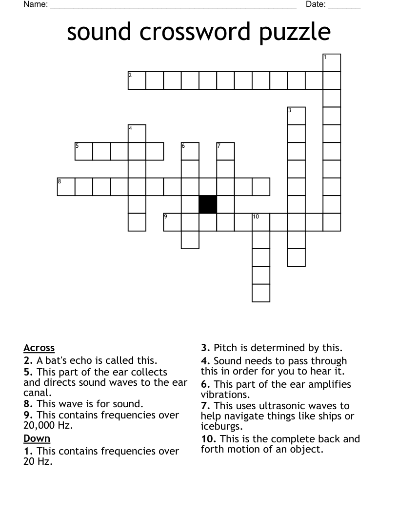 Sound Crossword Puzzle WordMint