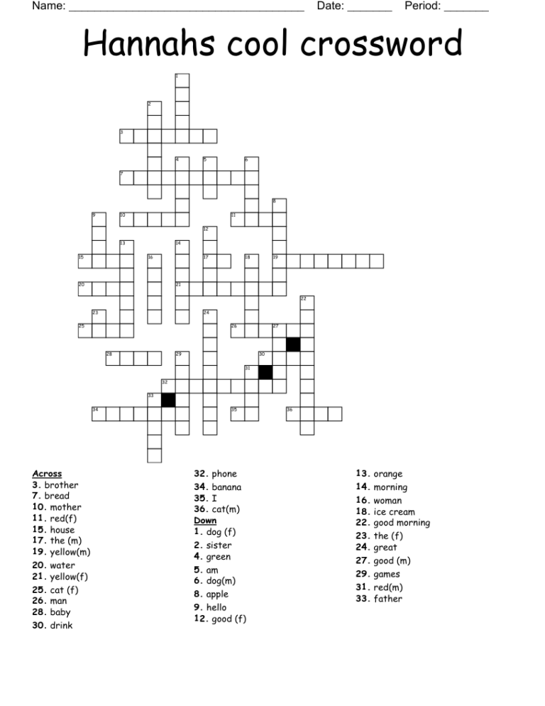 Spinach Crossword WordMint