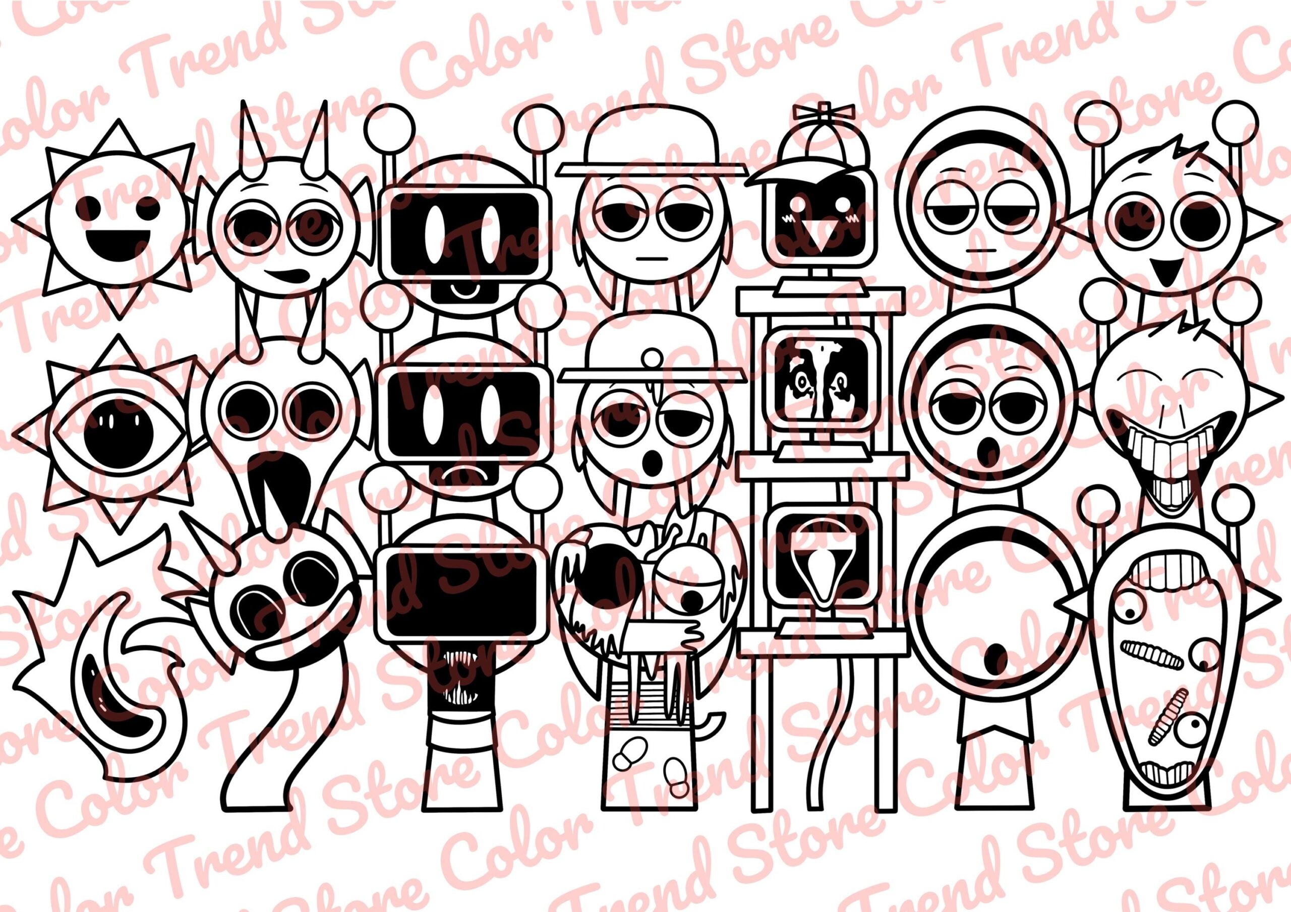 sprunki coloring pages