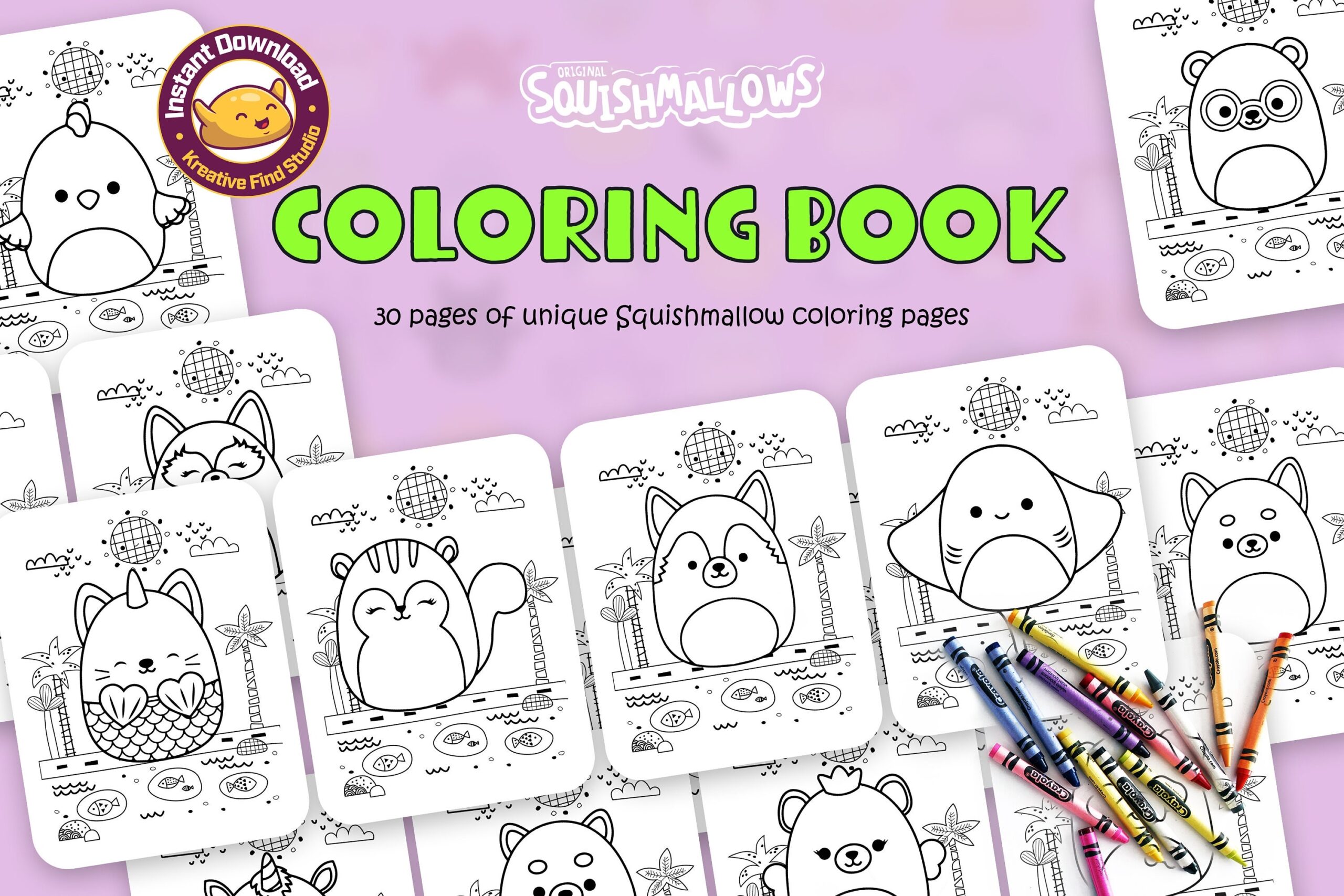 Squishmallow Coloring Book Squishmallow Activity Squishmallow Page 30 Pages Unique Squishmallow Etsy