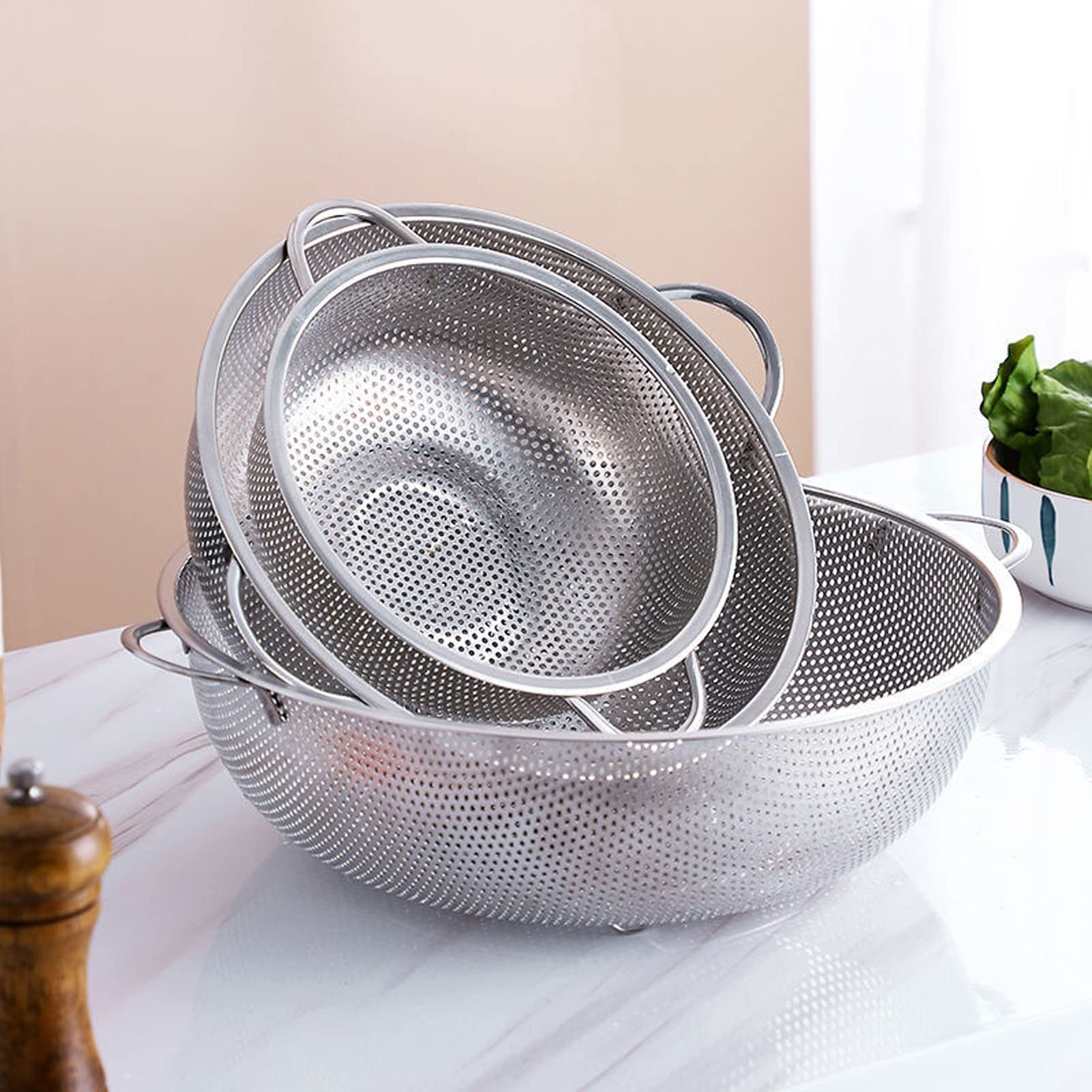 Strainers And Colanders 2 Pack Over The Sink Oval Colander For Kitchen Stainless Steel Fine Mesh 6 Q Sieve Colander Crossword Clue