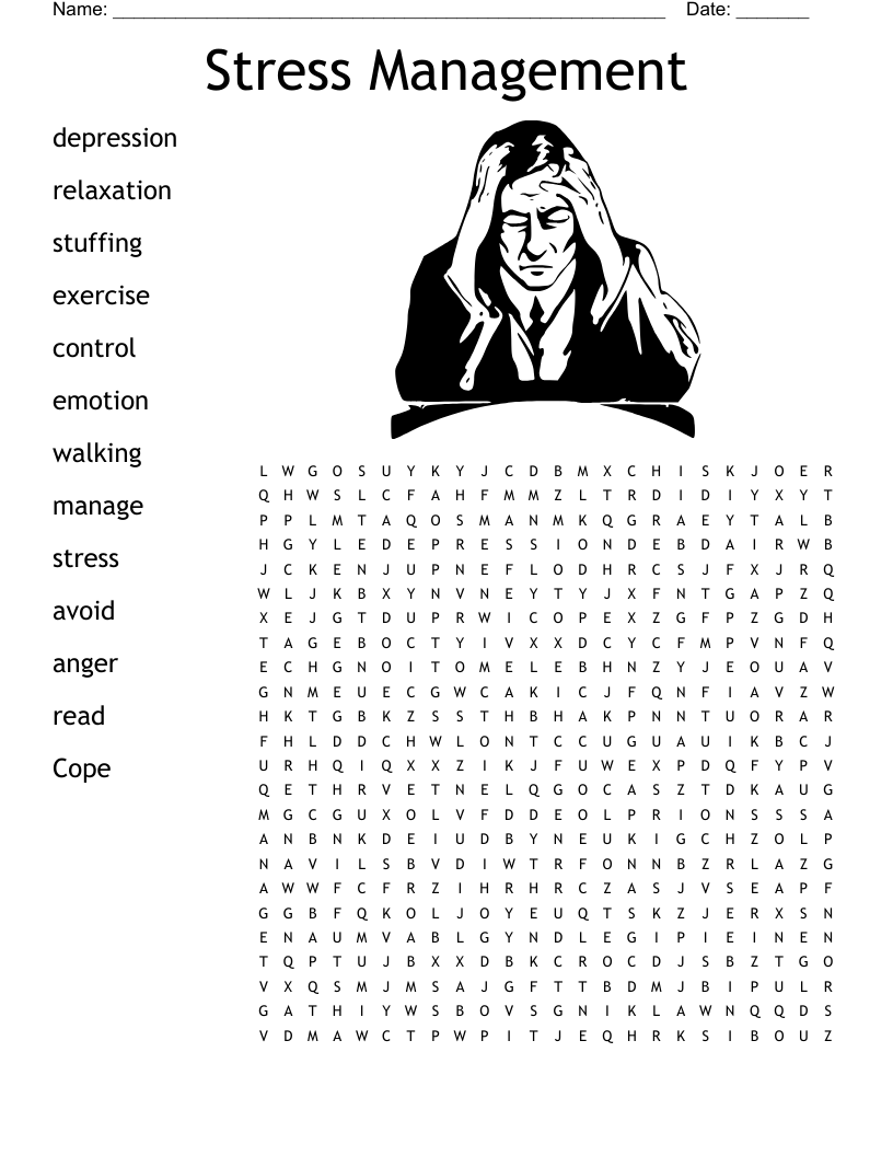 STRESS MANAGEMENT Crossword WordMint