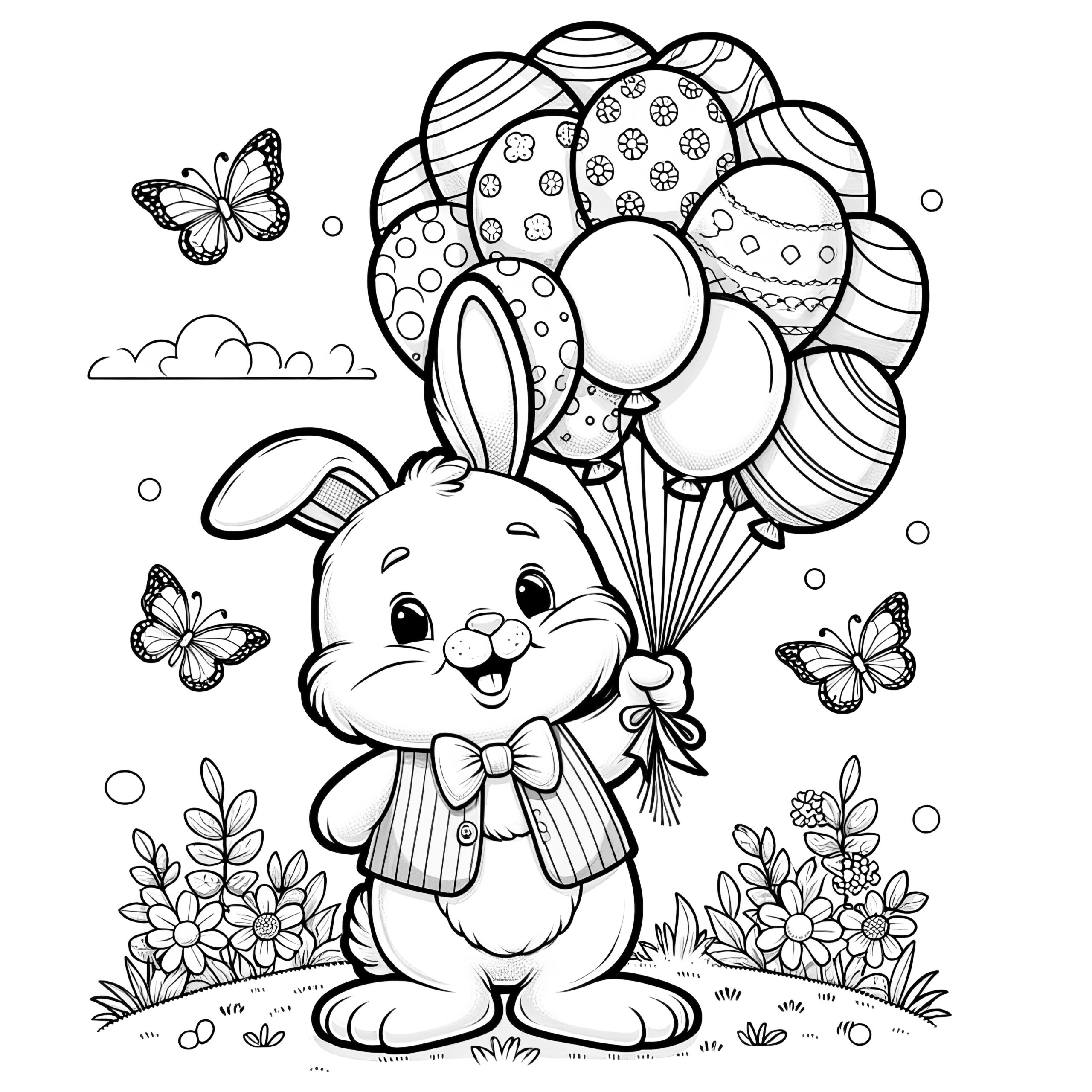 easter bunny coloring book pages