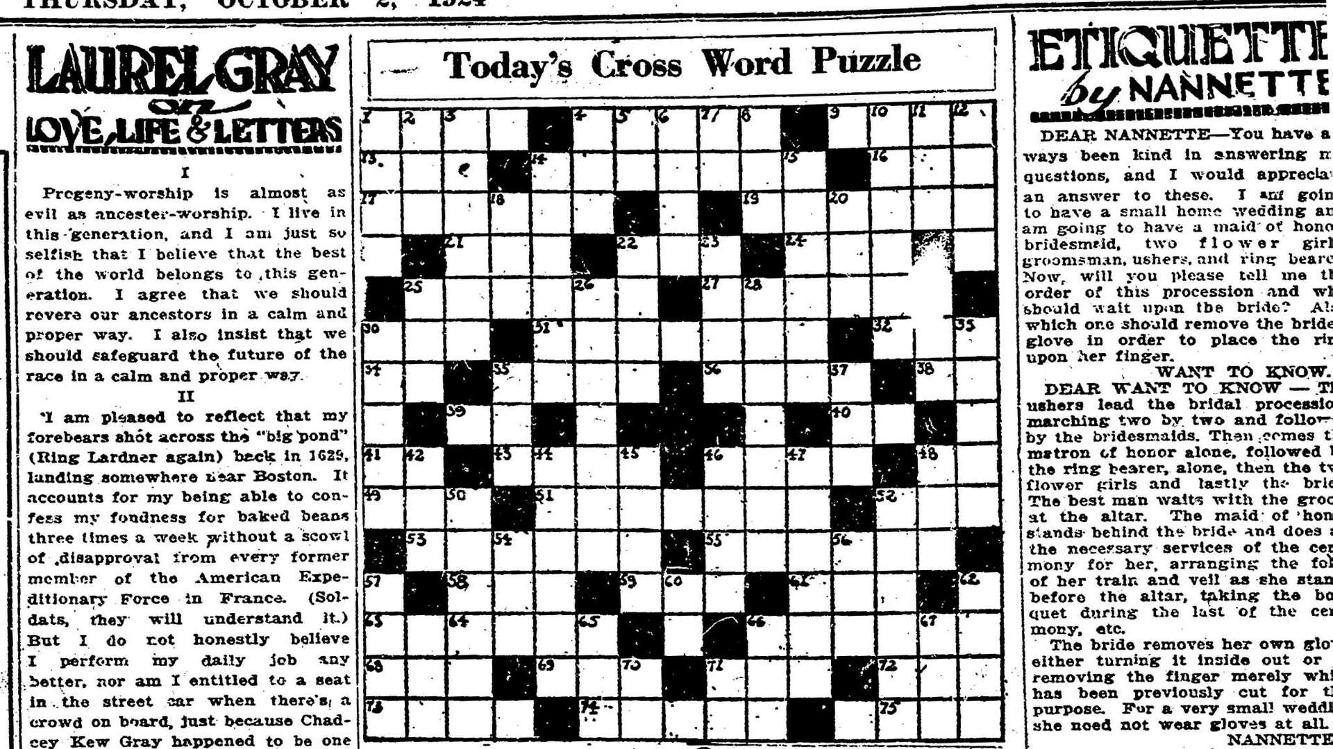 old story crossword clue