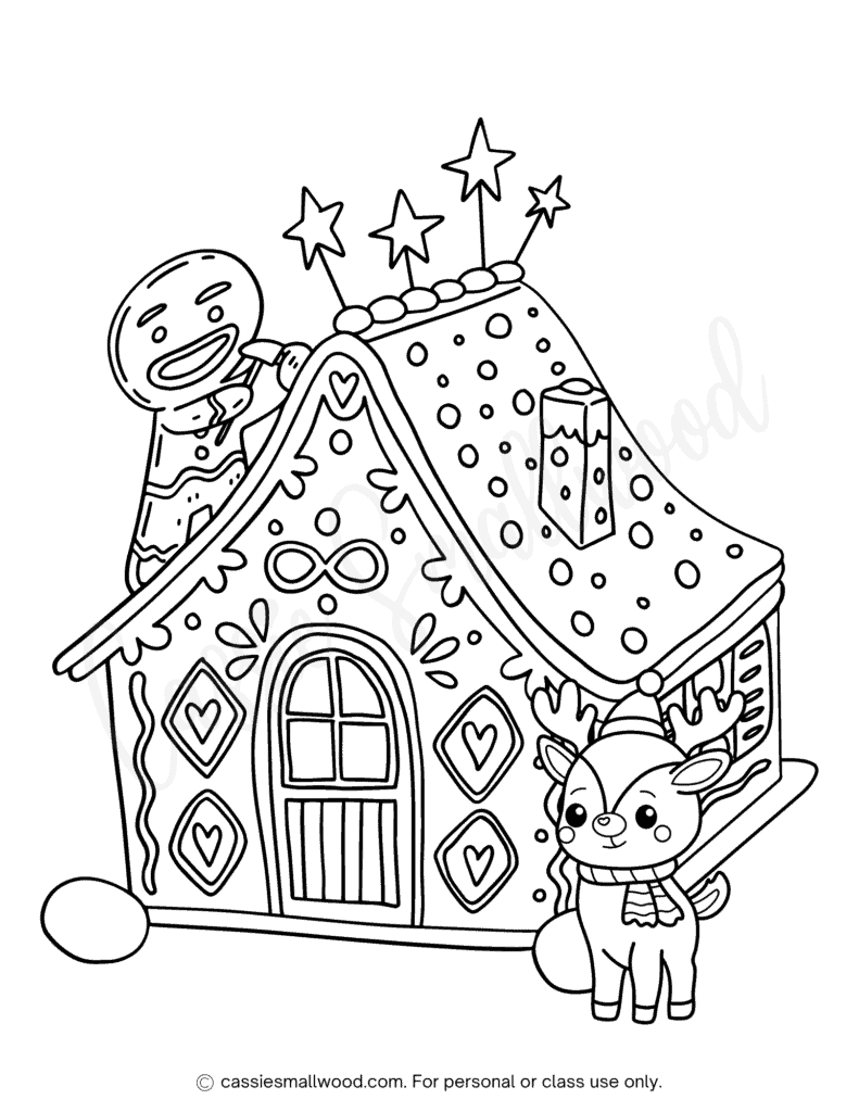 THE CUTEST Gingerbread House Coloring Pages Cassie Smallwood THE CUTEST Gingerbread House Coloring Pages Cassie Smallwood