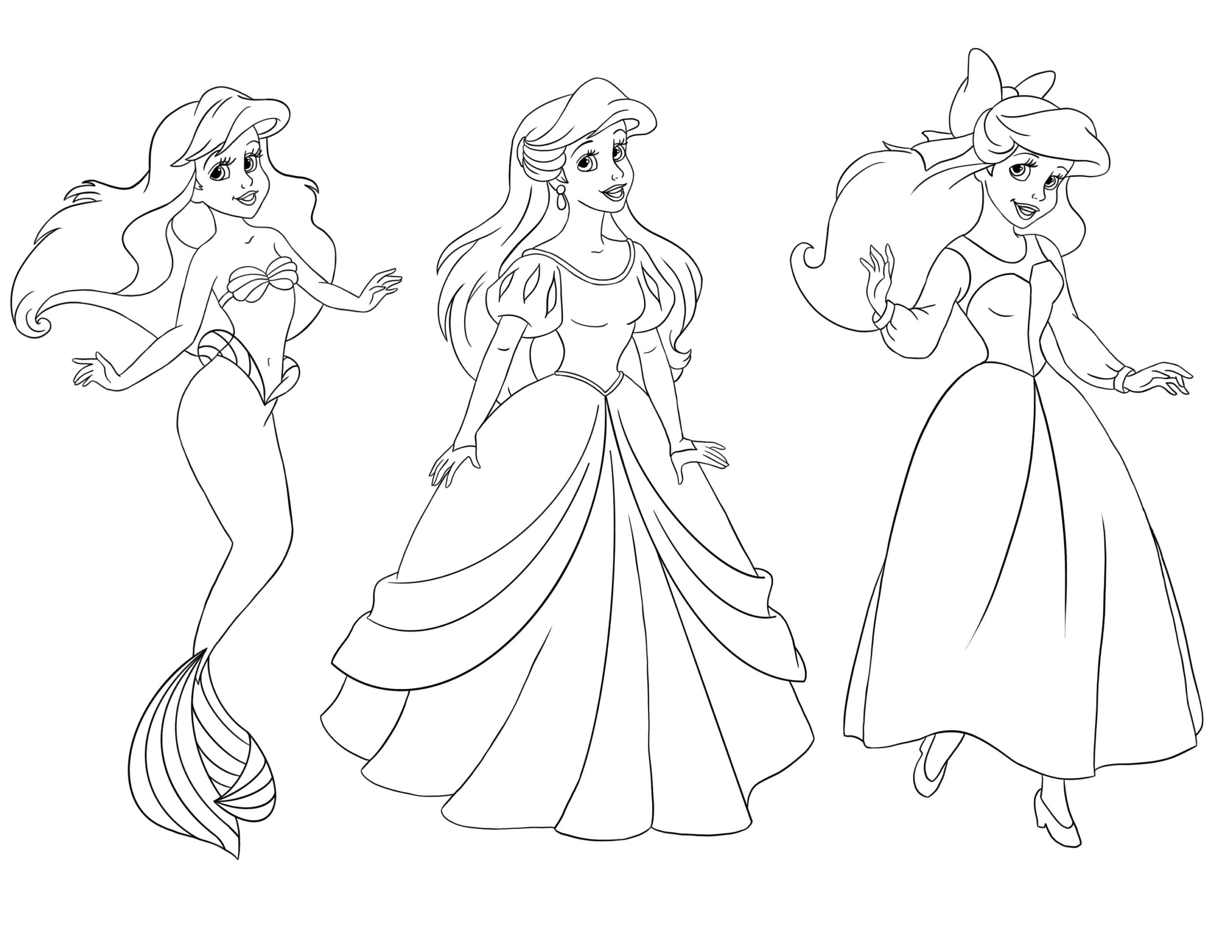 disney princess ariel coloring pages