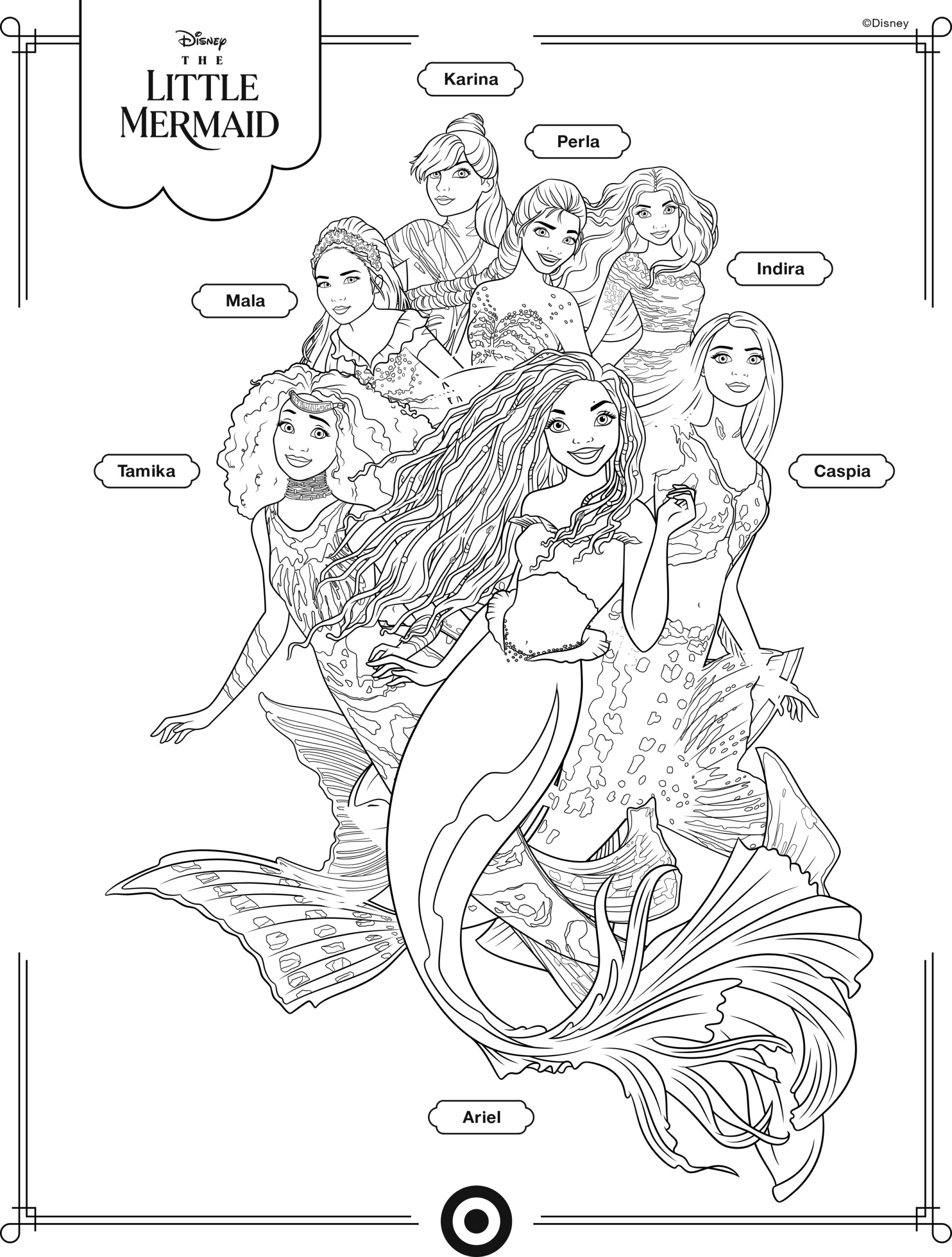 ariel coloring page