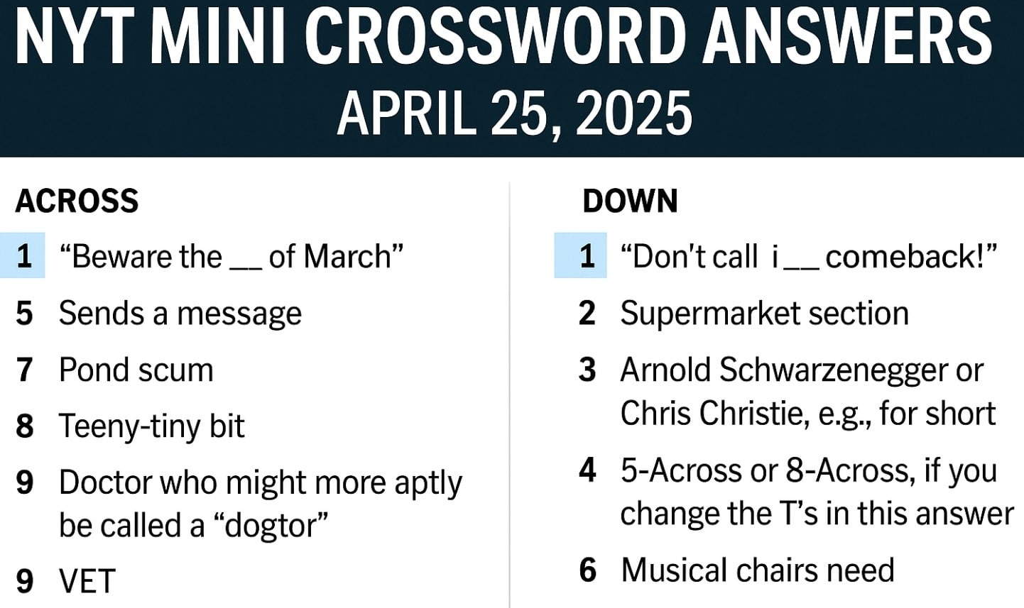 nyt mini crossword answers