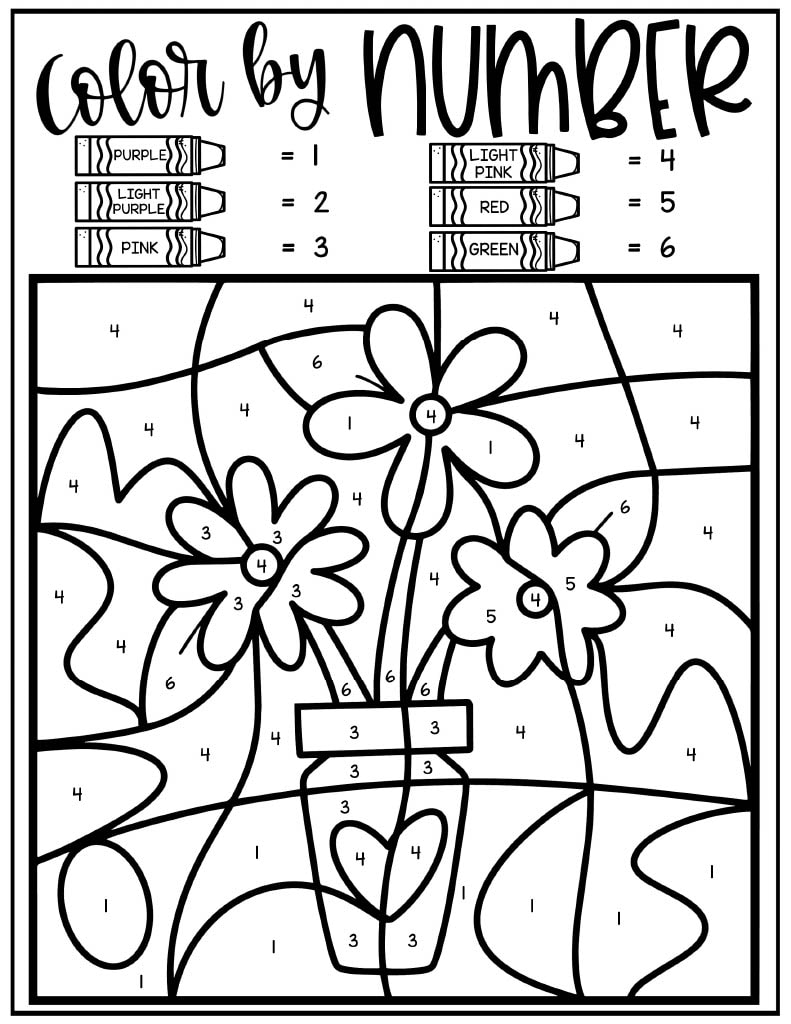 color by number coloring pages