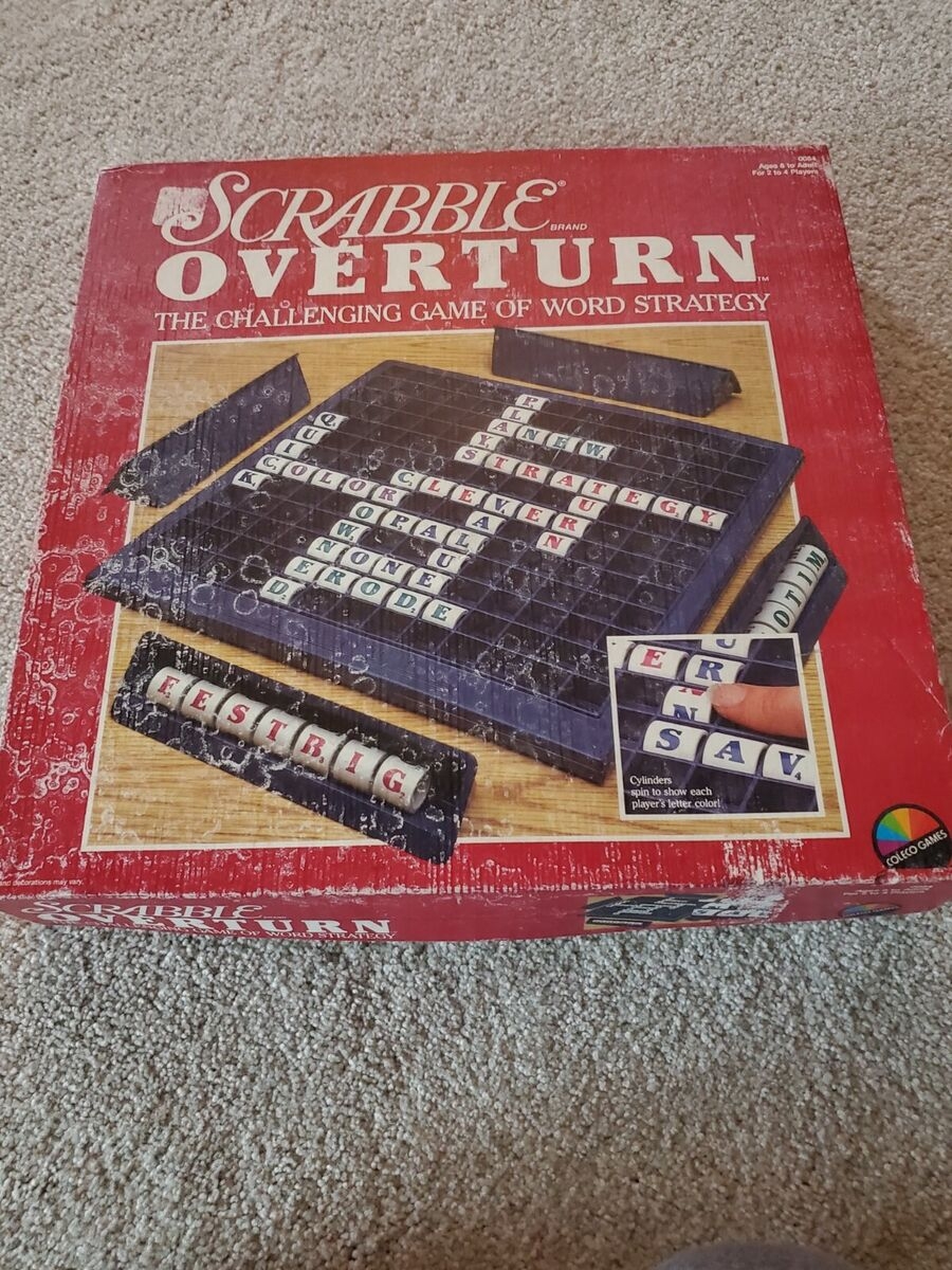 Vintage 1988 Scrabble OVERTURN Word Strategy Board Game COMPLETE EBay