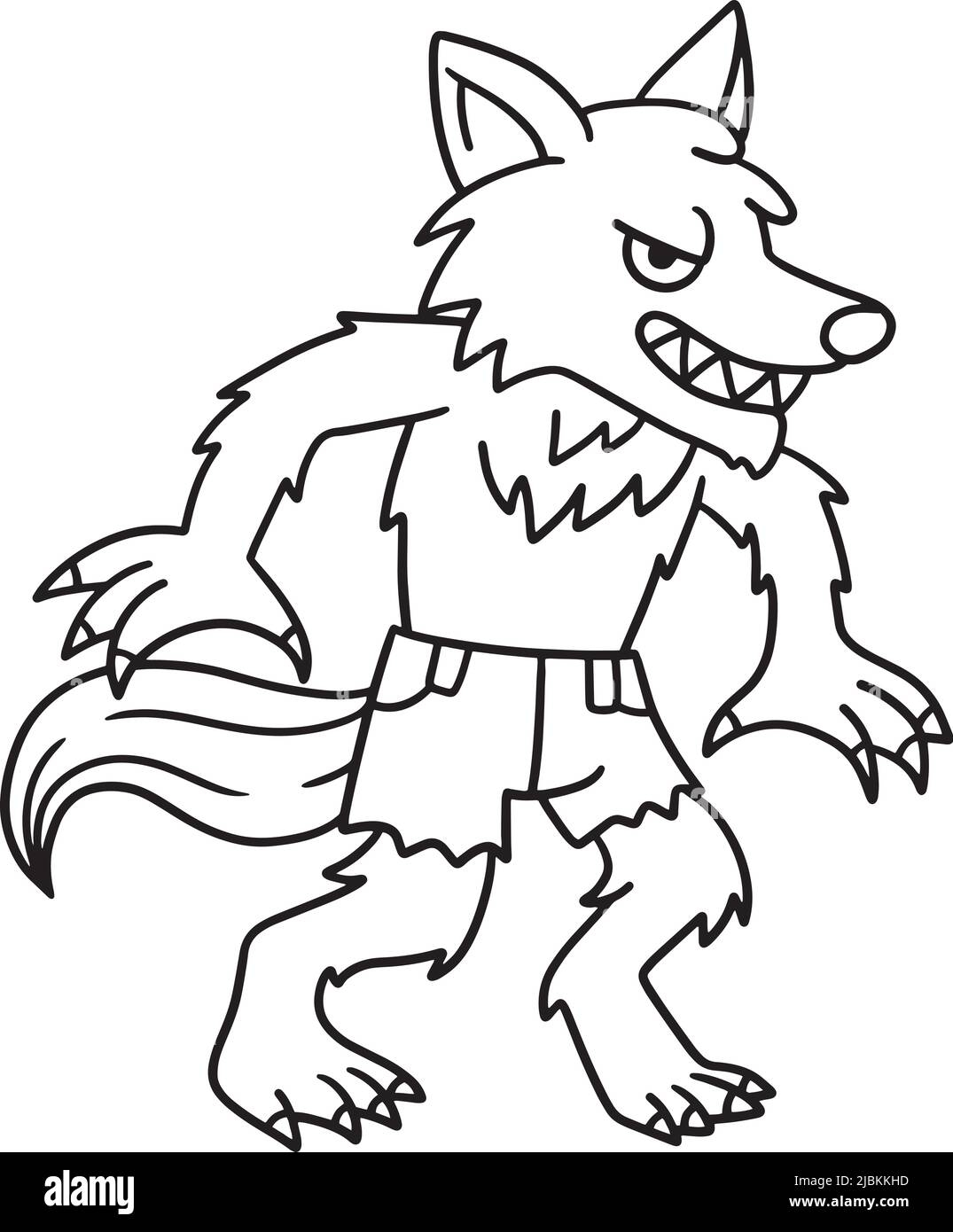 Werewolf Halloween Isolated Coloring Page Stock Vector Image Art Alamy