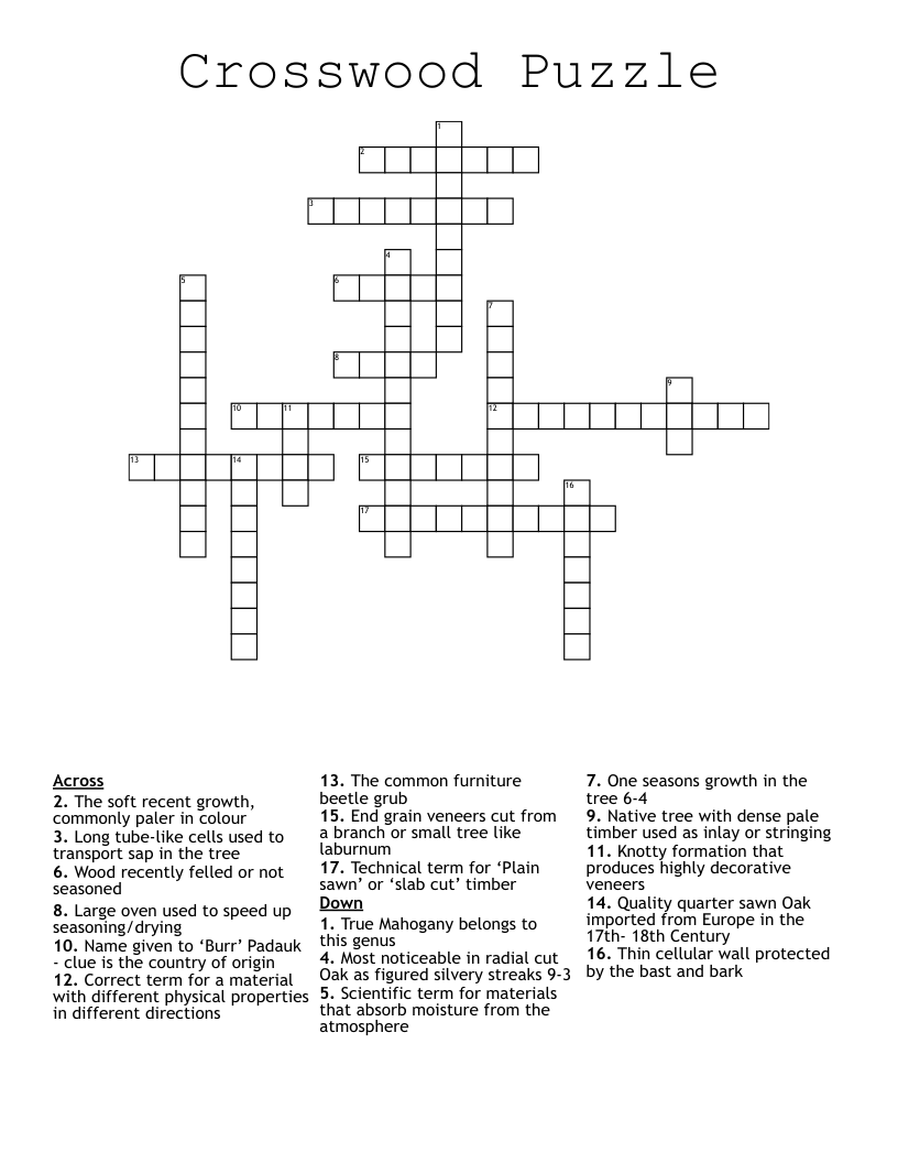 Woody Plants Crossword WordMint