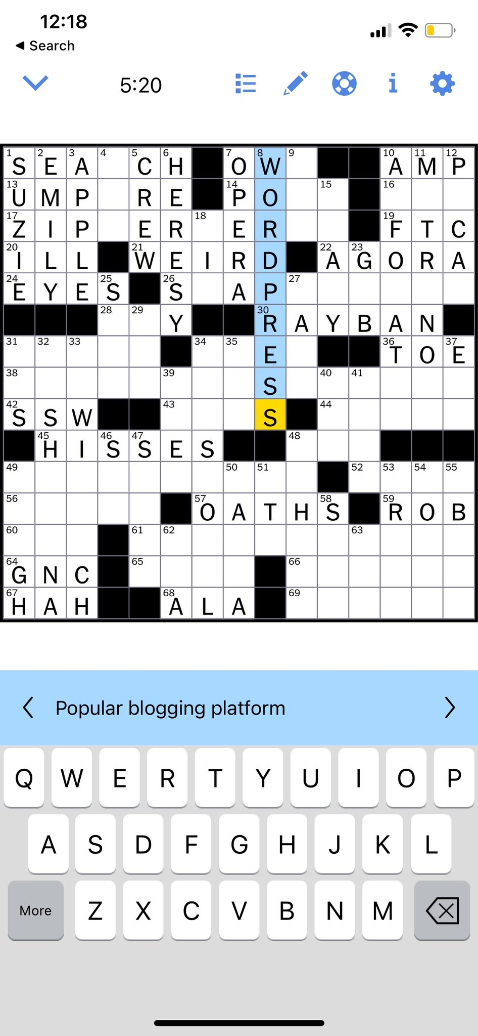 WordPress Appears In NYT Crossword WP Tavern