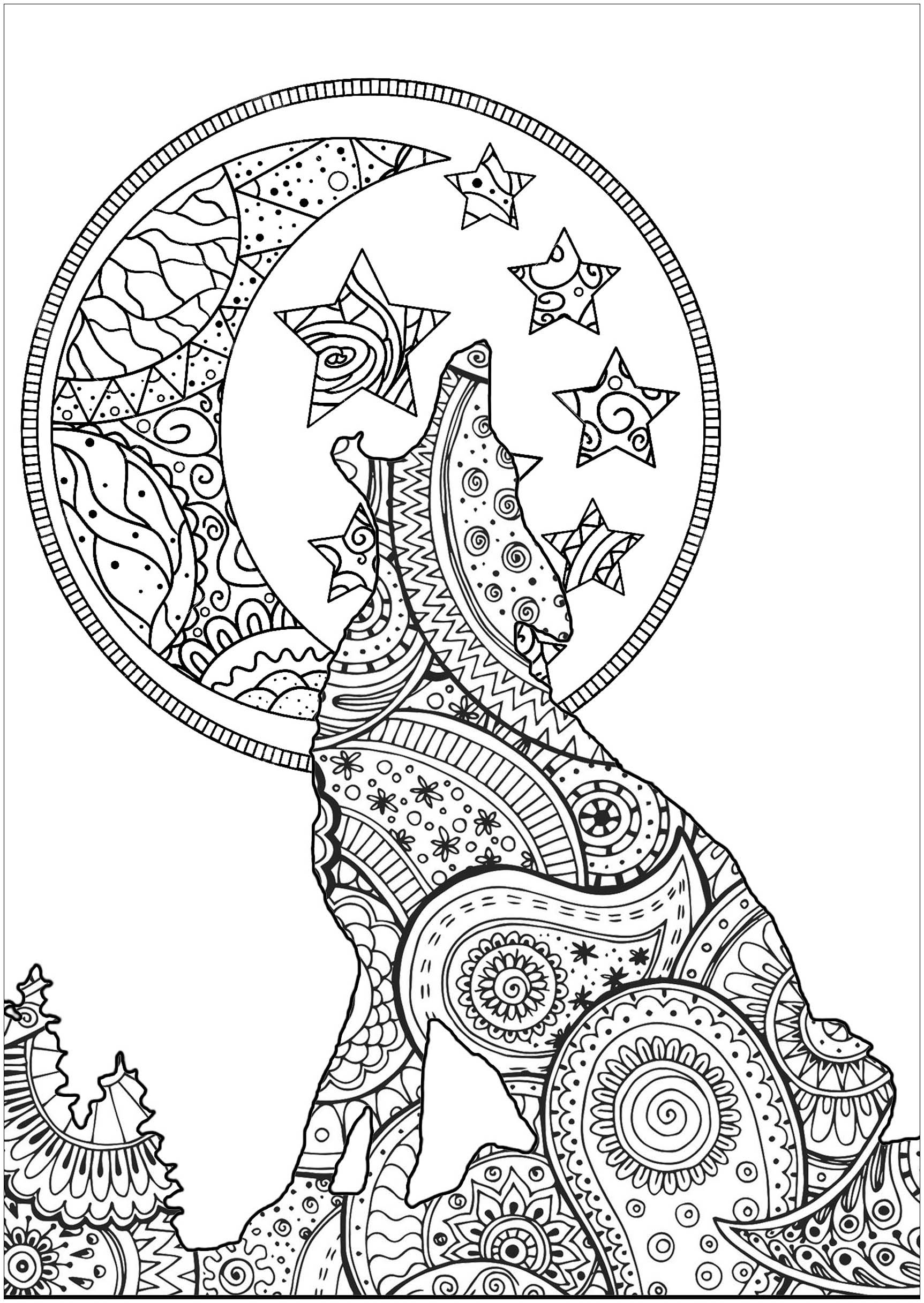 wolf coloring pages