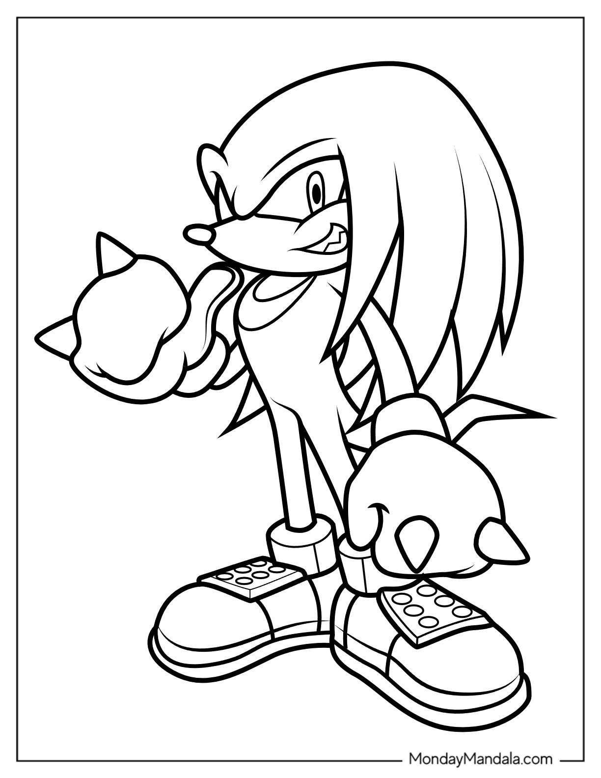 20 Knuckles Coloring Pages Free PDF Printables  20 Knuckles Coloring Pages Free PDF Printables