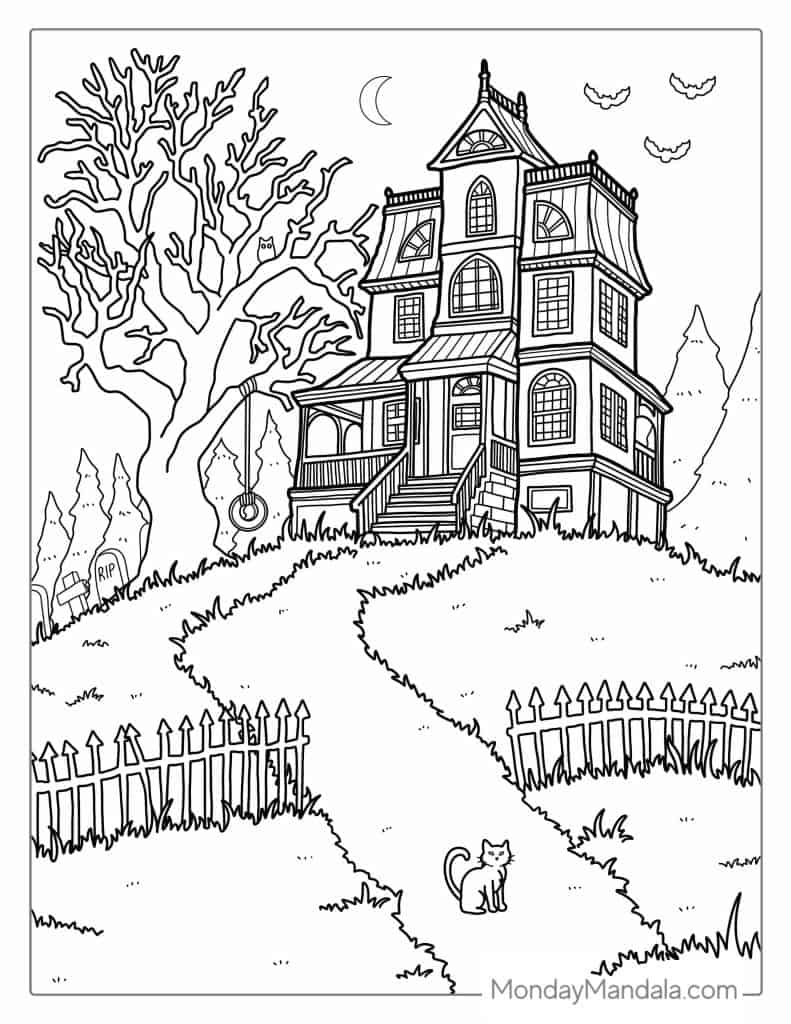 29 Haunted House Coloring Pages Free PDF Printables  29 Haunted House Coloring Pages Free PDF Printables