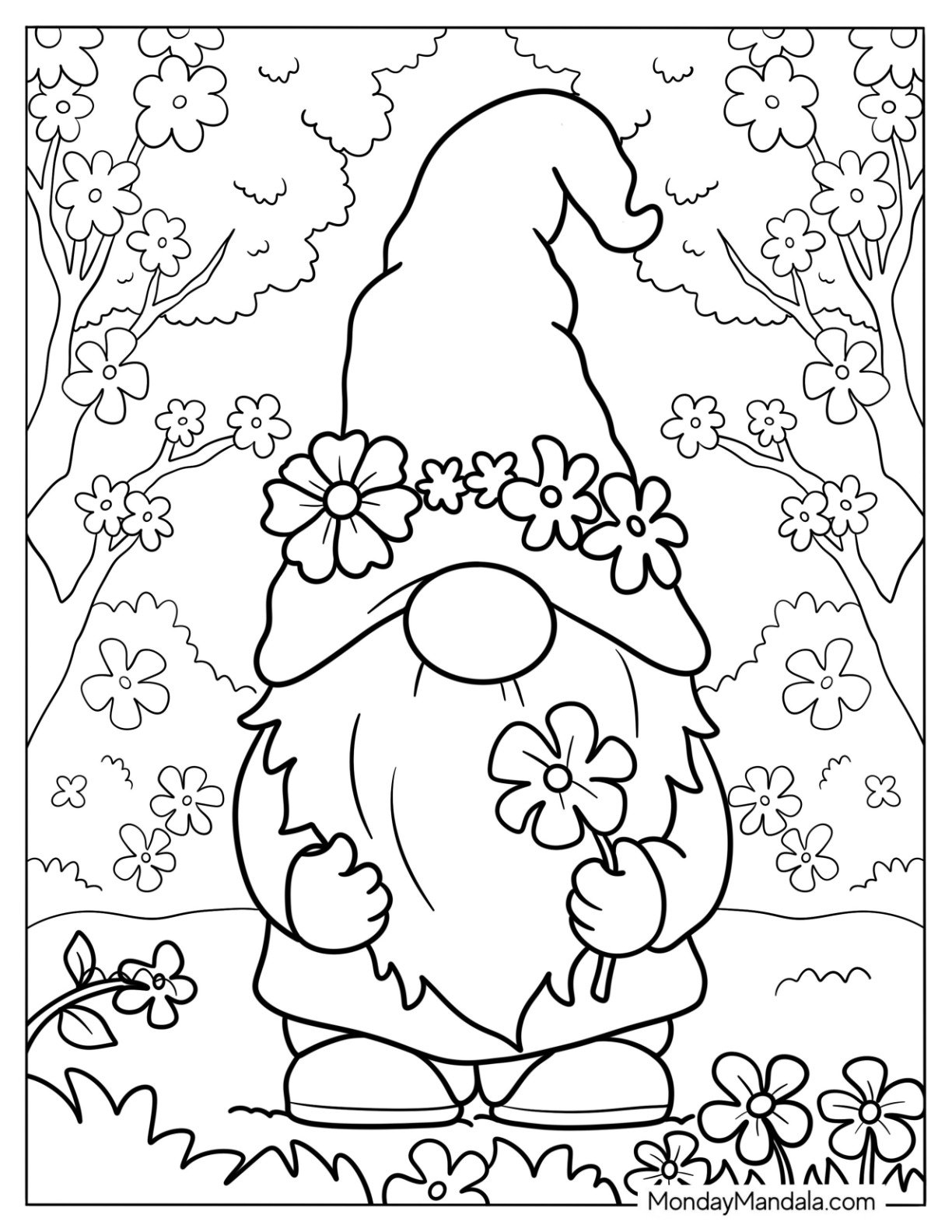 32 Gnome Coloring Pages Free PDF Printables  32 Gnome Coloring Pages Free PDF Printables