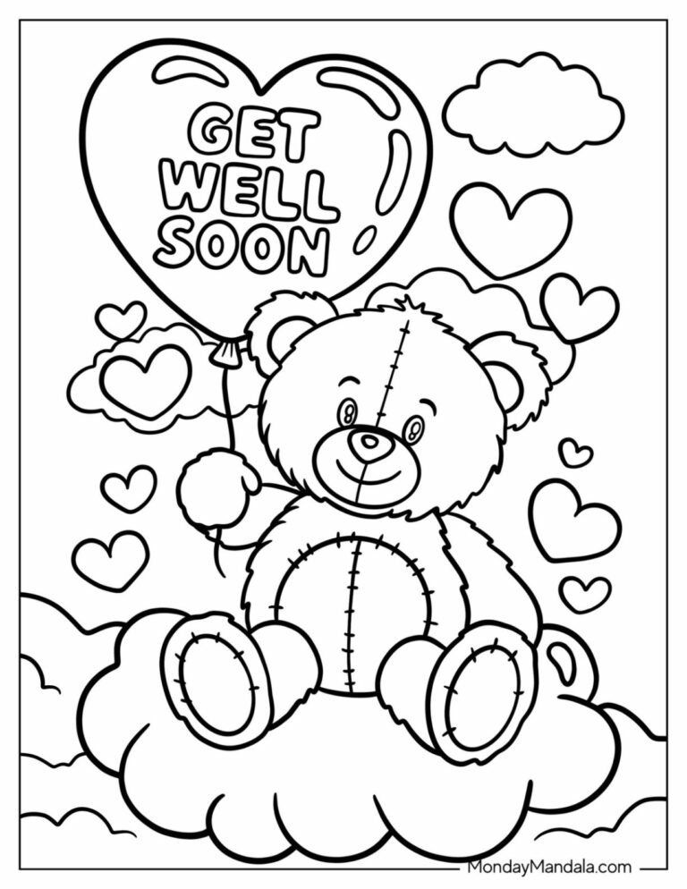 34 Get Well Soon Coloring Pages Free PDF Printables 