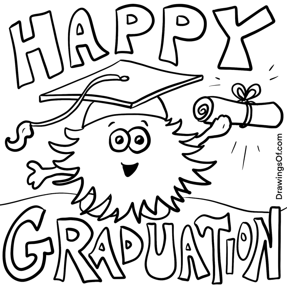 Graduation Hat Drawing And Coloring Pages Drawings Of  Graduation Hat Drawing And Coloring Pages Drawings Of