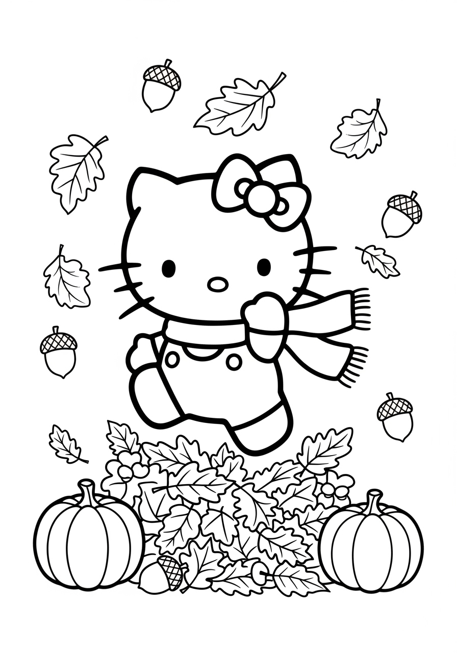 Hello Kitty Fall Coloring Pages Free Printable Fun Hello Kitty Fall Coloring Pages Free Printable Fun
