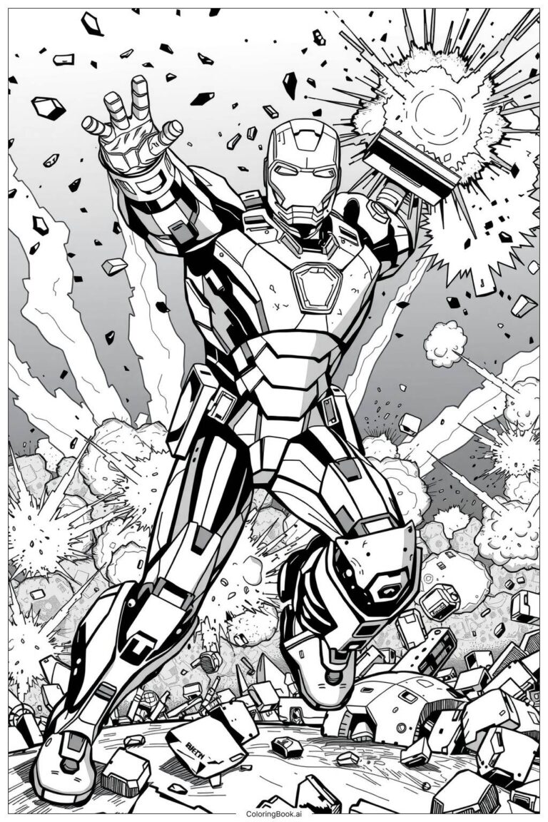 Iron Man Leading The Avengers Coloring Page Free PDF PNG Printable